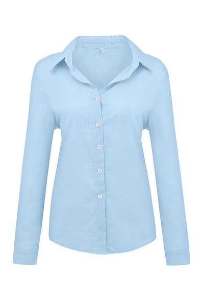 Reyanna™ | Casual Solid Button Shirt Collar Blouse