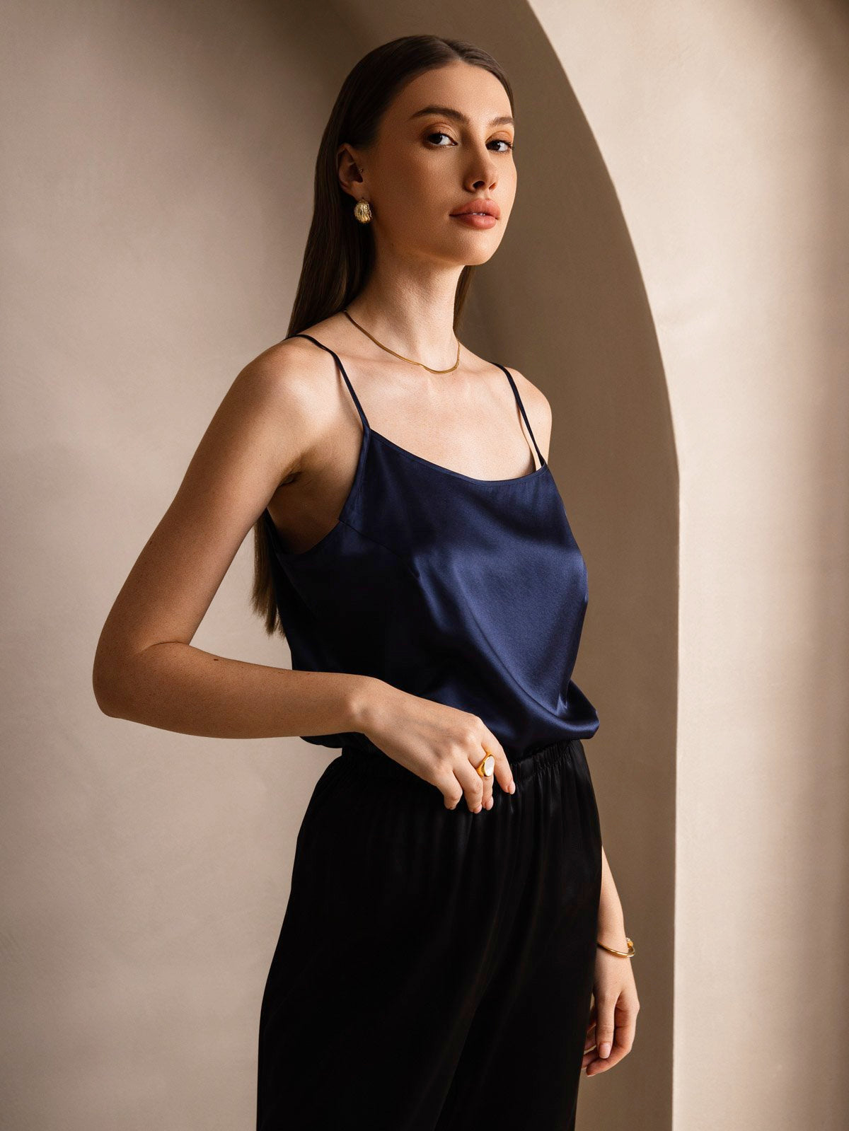 Reyanna™ | Silkes Avslappnad Spaghettiband Camisole-linne