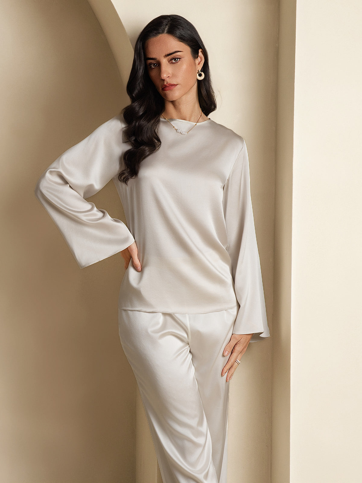 Reyanna™ | Silke Långärmad Blus