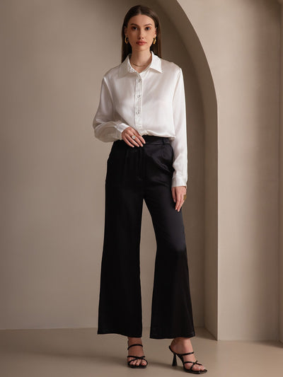 Dam 19 Momme Mulberry Silke Elegant Långärmad Skjorta