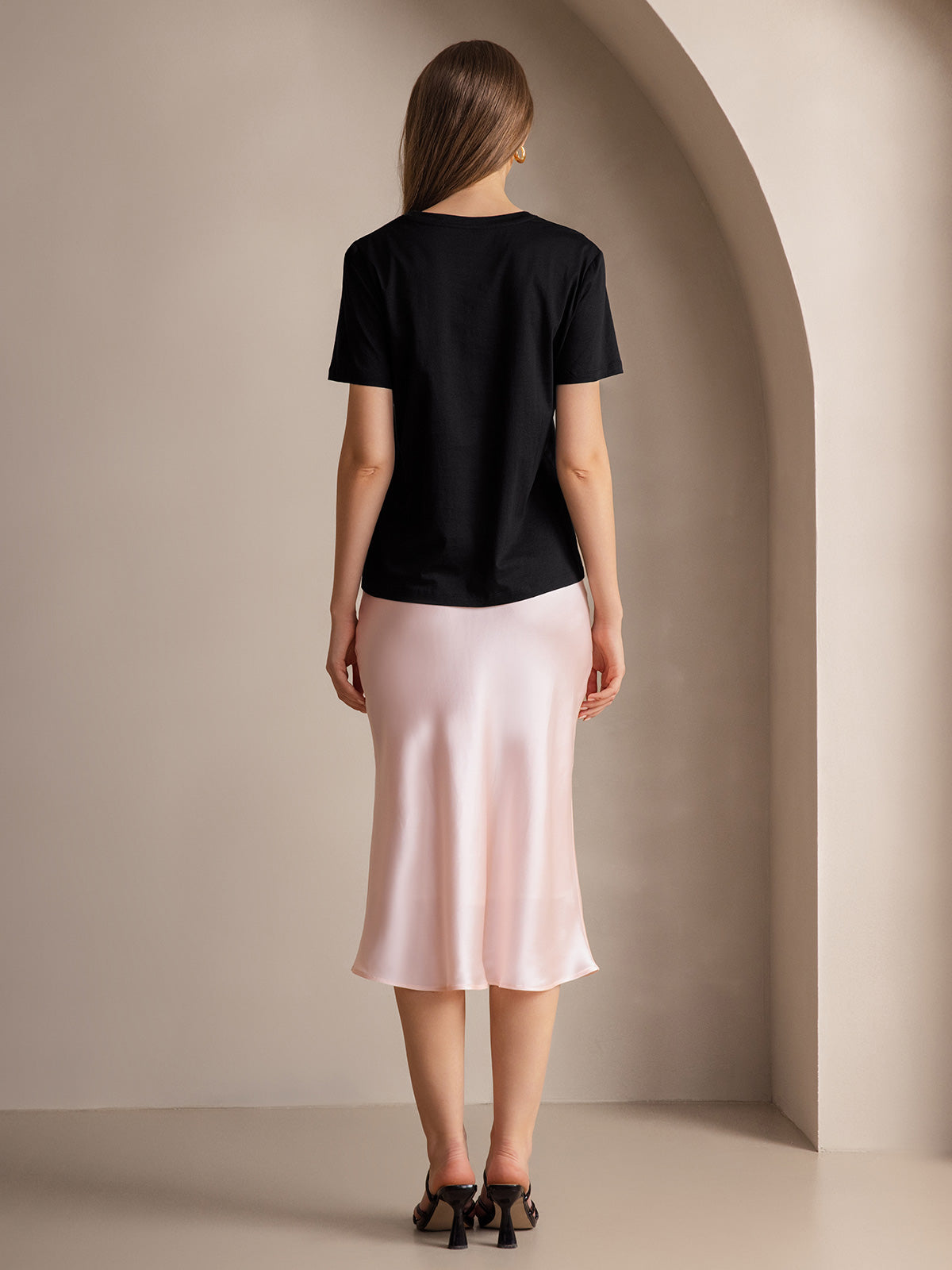 Reyanna™ | Silke Stickad Bas Rund Hals T-Shirt