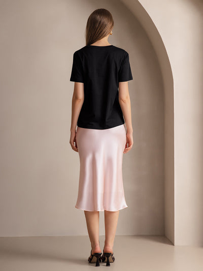 Reyanna™ | Silke Stickad Bas Rund Hals T-Shirt