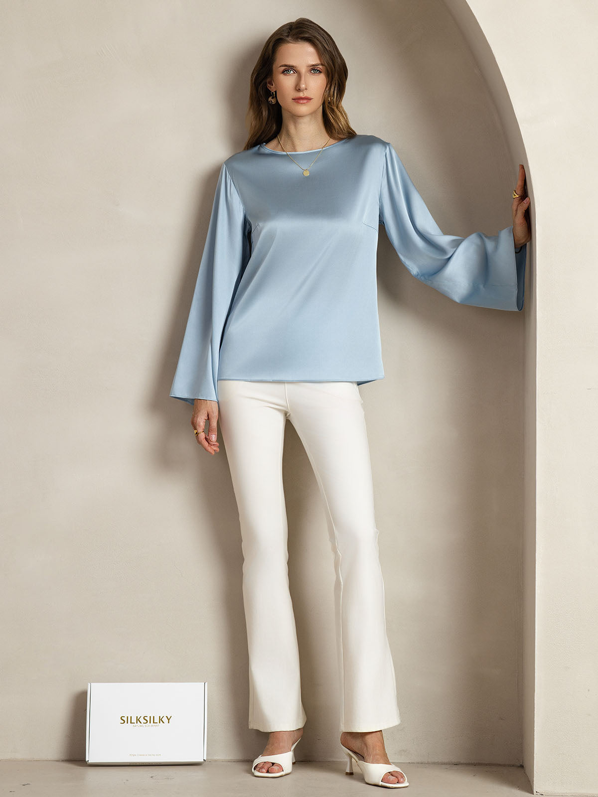 Reyanna™ | Silke Avslappnad Långärmad Blus