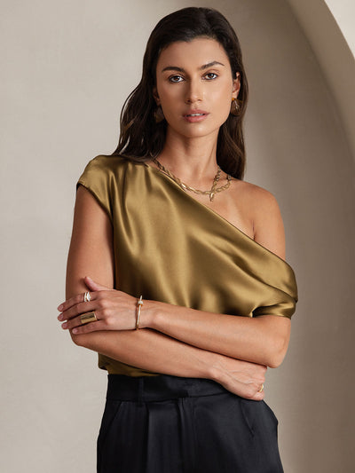 Reyanna™ | Silke Chic En-Skulder Blus