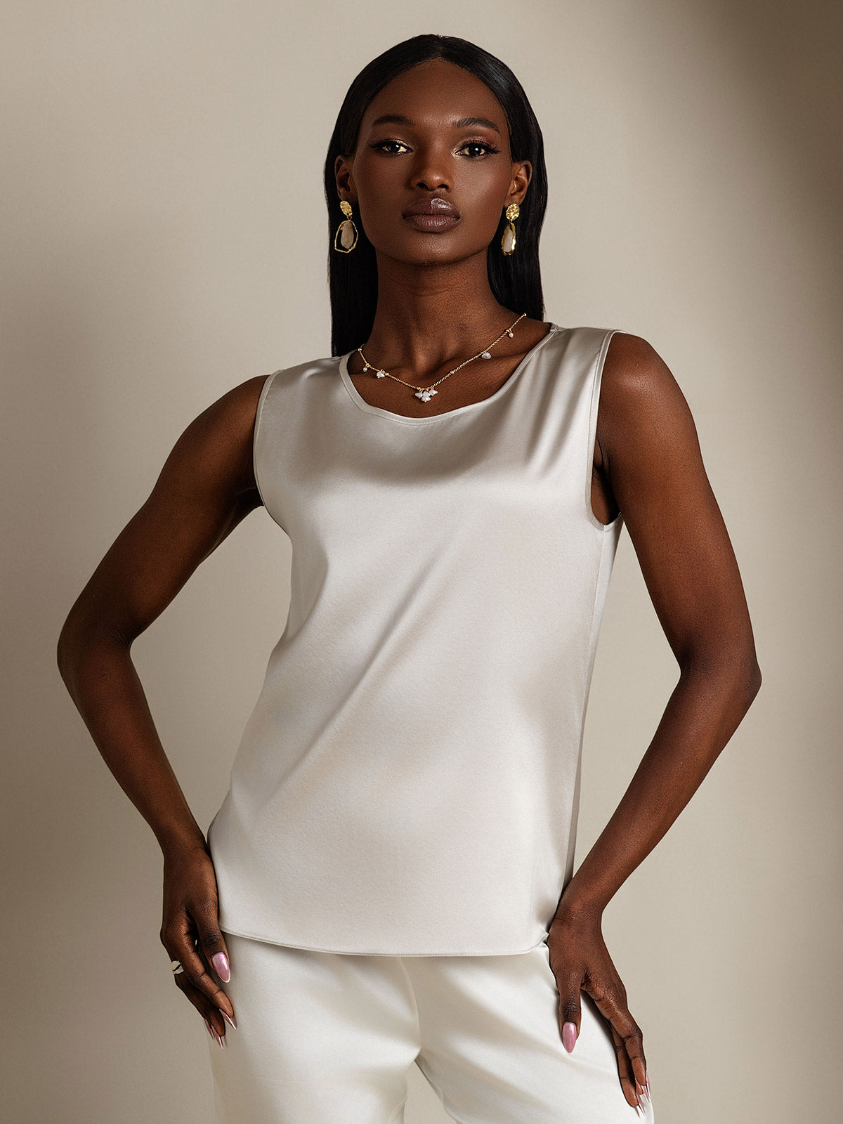 Reyanna™ | Silke Rund Hals Linne
