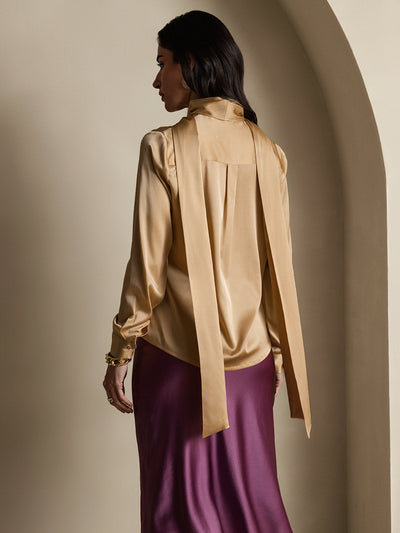 Reyanna™ | Dambasic Blus I 19 Momme Siden Med Knutkrage