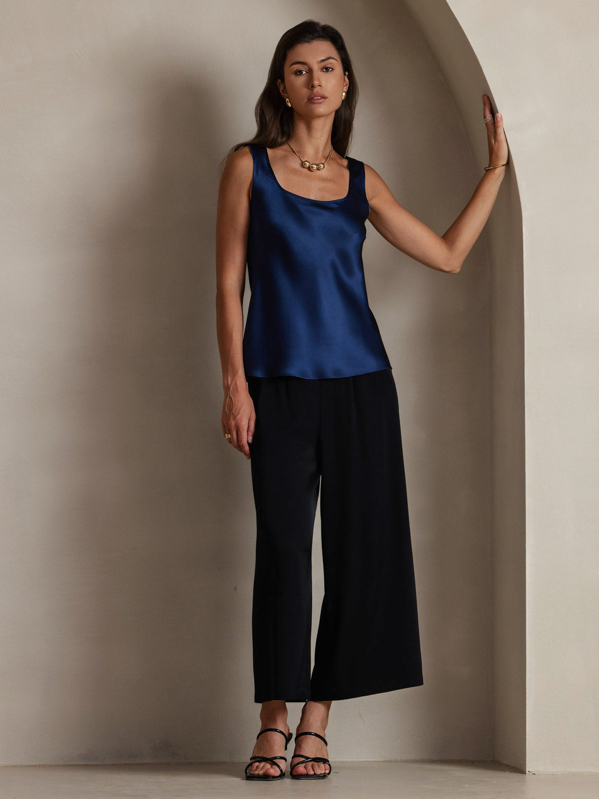 Reyanna™ | Silke U-ringad Axelbands Camiseta Top