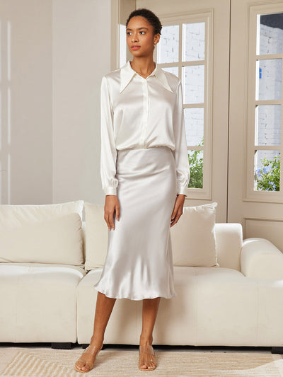 Reyanna™ | Rent Silke Klassisk Elegant Damkjol