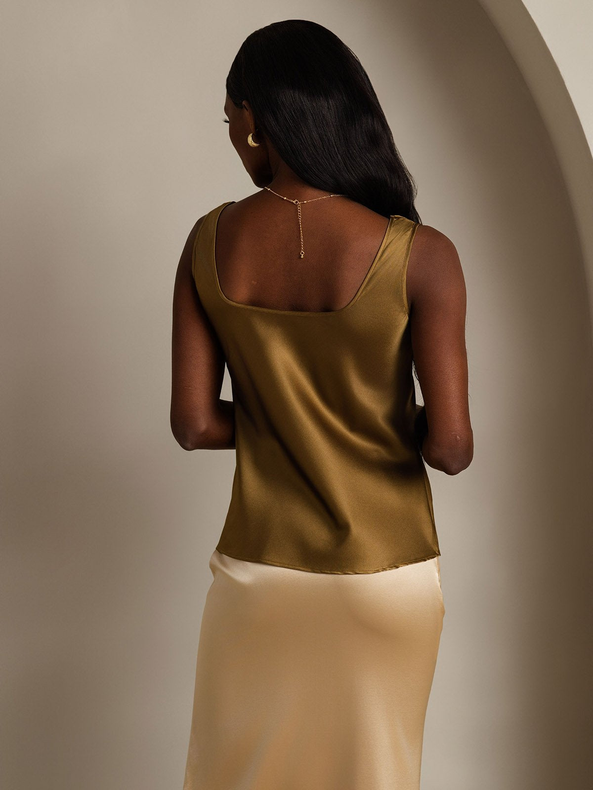 Reyanna™ | Silke U-ringad Axelbands Camiseta Top