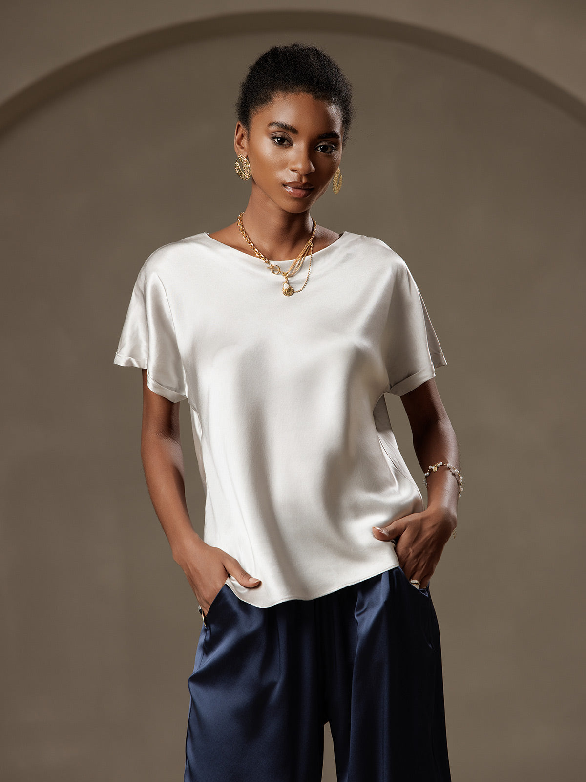 Reyanna™ |Silkesklassisk Avslappnad T-shirt med Kort Ärme