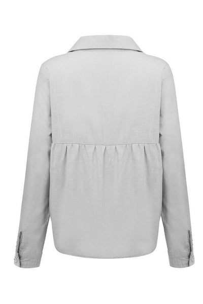 Reyanna™ | Casual Solid Button Shirt Collar Blouse