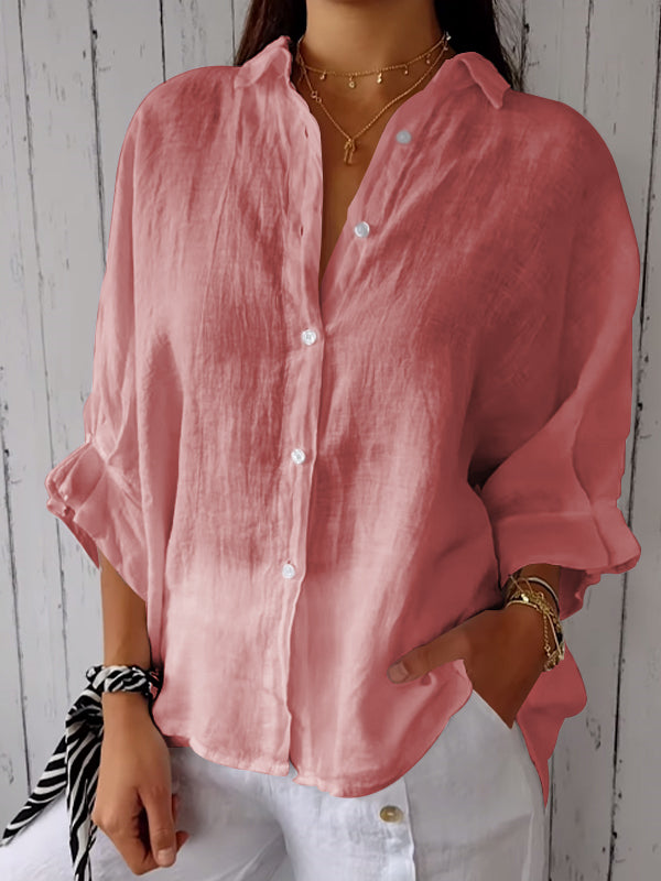 Reyanna™ | Cotton and Linen Solid Color Casual Shirt