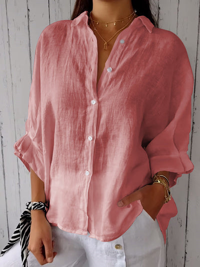 Reyanna™ | Cotton and Linen Solid Color Casual Shirt