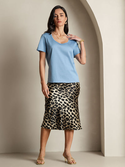 Reyanna™ | Silkeblandning U-ringning Dam T-shirt