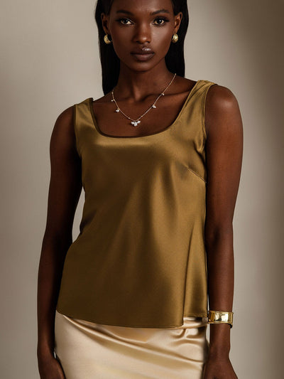 Reyanna™ | Silke U-ringad Axelbands Camiseta Top