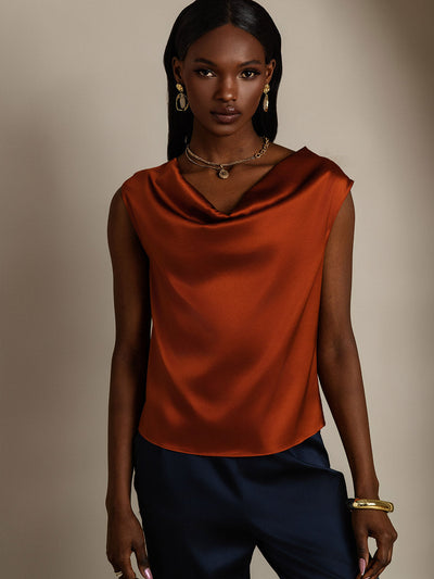 Reyanna™ | Silke Kappärmad Krage Tanktop/Blus