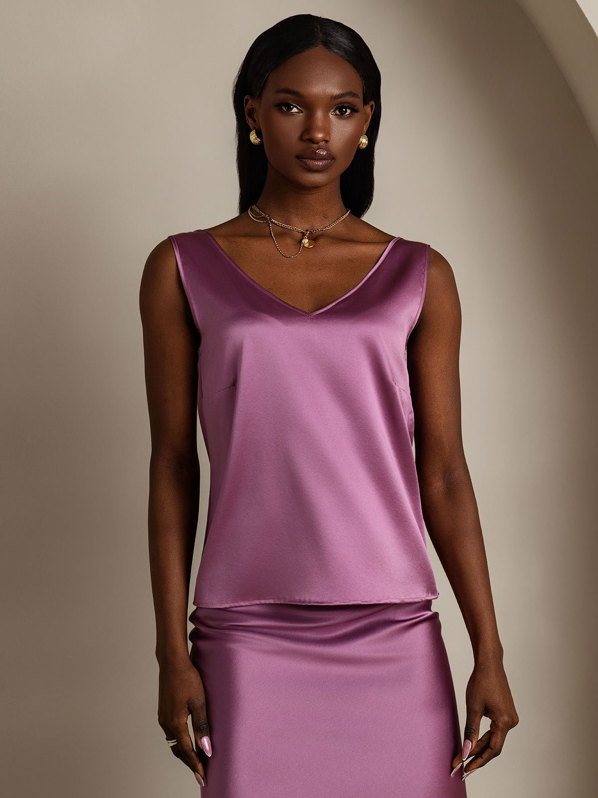 Reyanna™ | Silke V-ringning Tirantes Camiseta Top