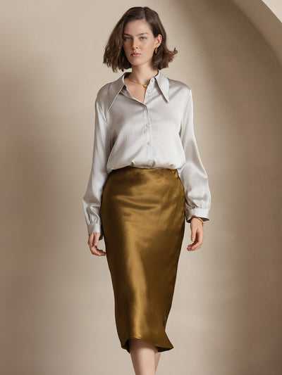 Reyanna™ | Elegant Basik Kjol i Ren Silke