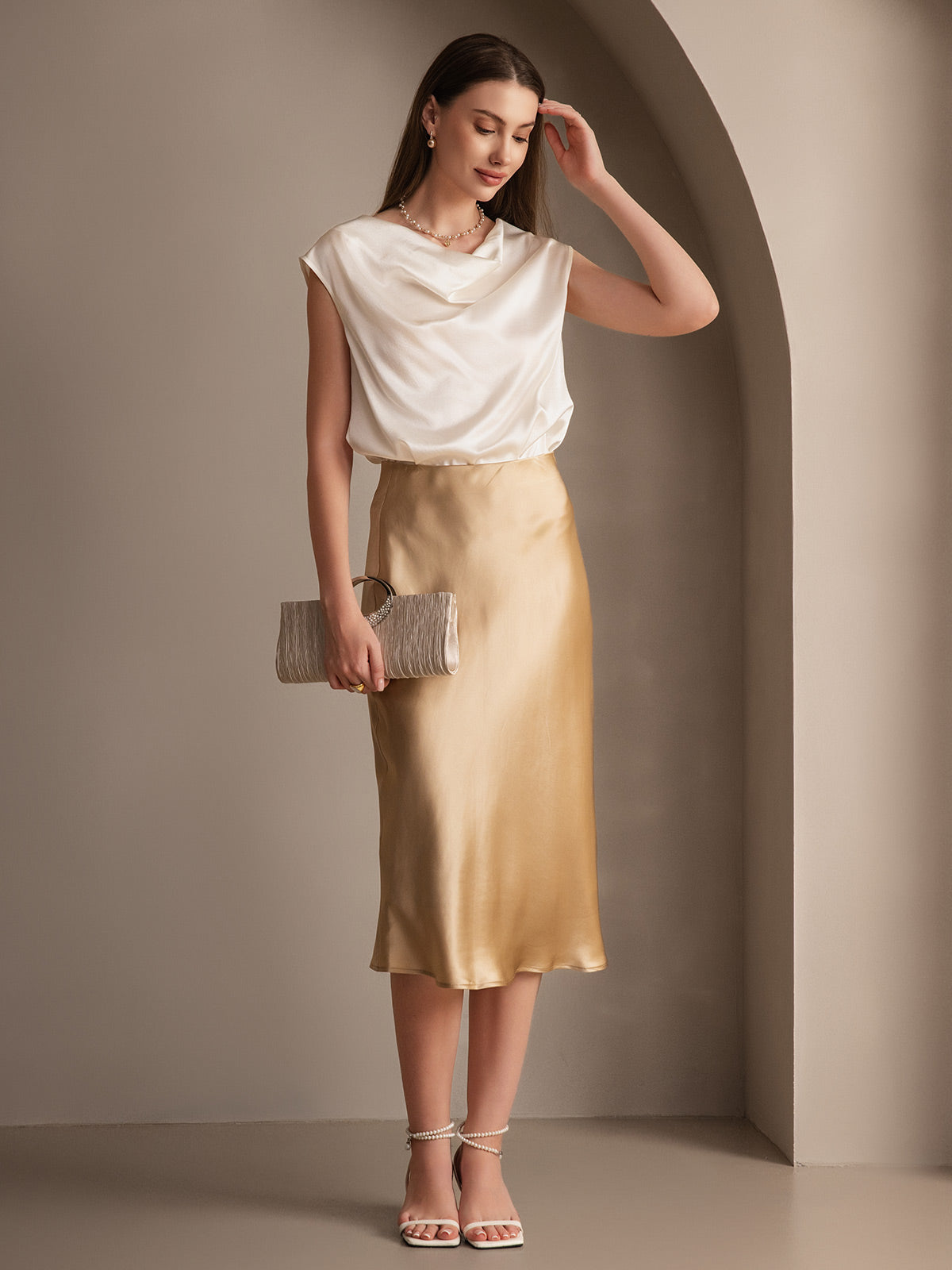 Reyanna™ | Elegant Basik Kjol i Ren Silke