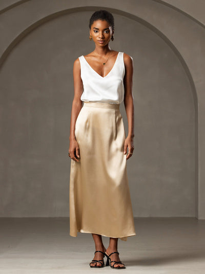 Reyanna™ | Silke V-ringning Tirantes Camiseta Top