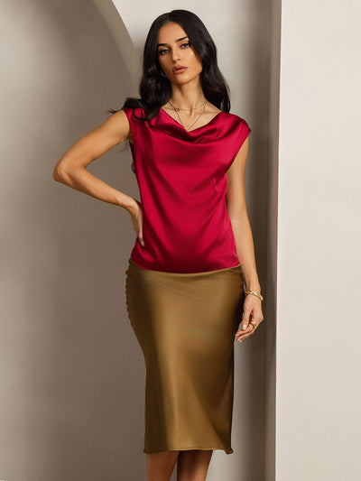 Reyanna™ | Silke Kappärmad Krage Tanktop/Blus