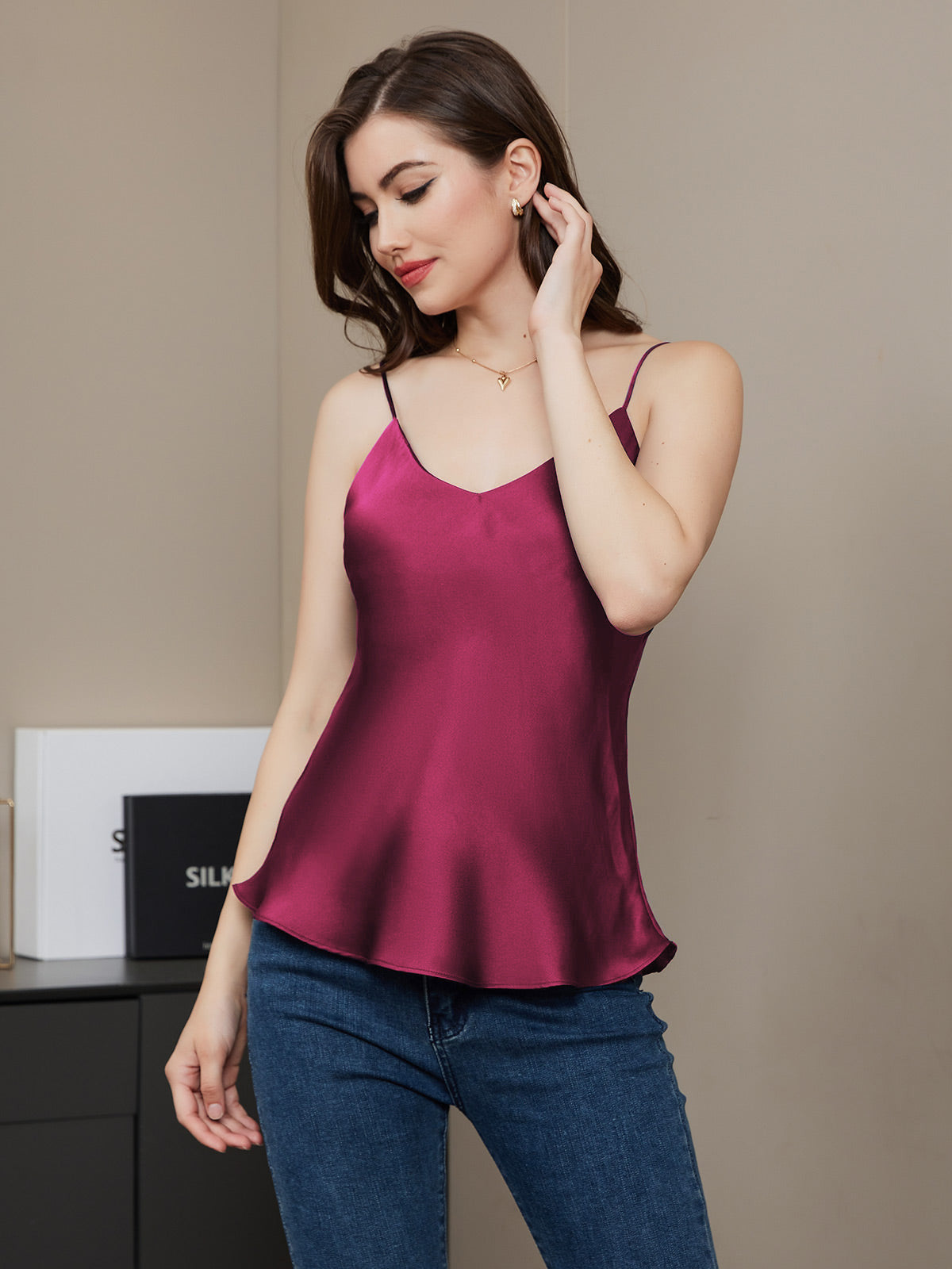 Reyanna™ | Rent Silke Spaghettiband Camisoles Topp