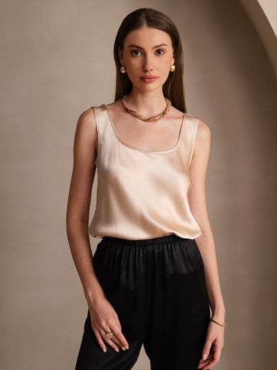 Reyanna™ | Silke U-ringad Axelbands Camiseta Top