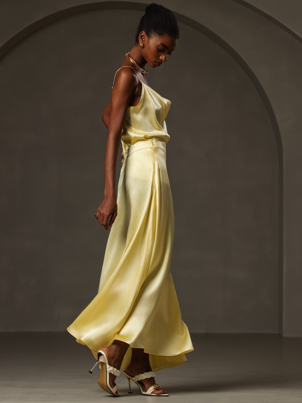 Reyanna™ | Silke Vattenfallsringning Spagettiband Camisole Topp