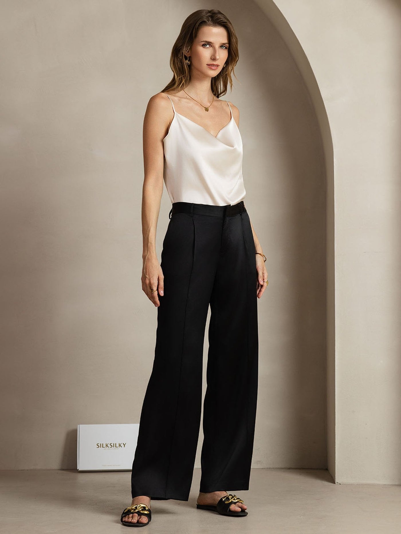 Reyanna™ | Silke Dambyxor Raka Och Med Sidofickor Design