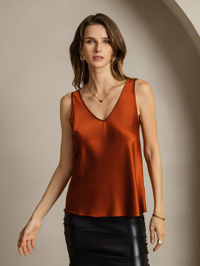 Reyanna™ | Silke V-ringning Tirantes Camiseta Top