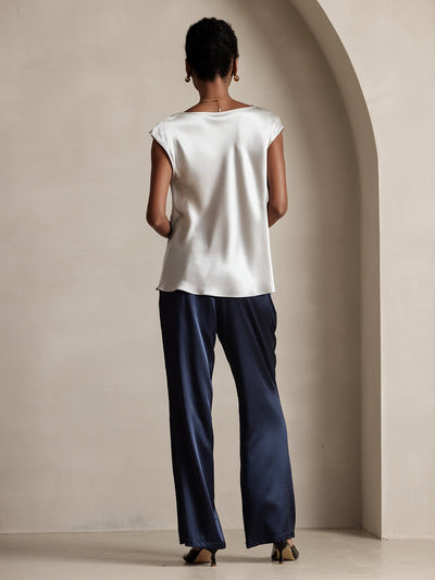 Reyanna™ | Silke Kappärmad Krage Tanktop/Blus
