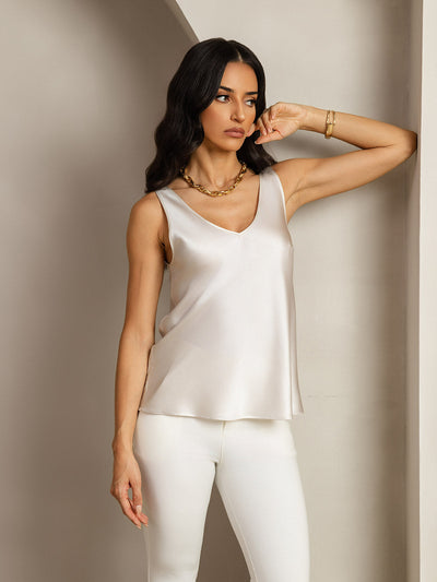 Reyanna™ | Silke V-ringning Tirantes Camiseta Top