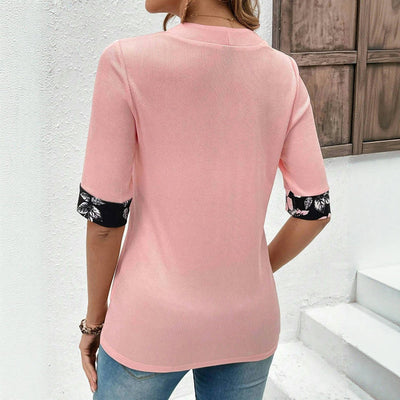 Elegant Blommig Lapptäcksblus