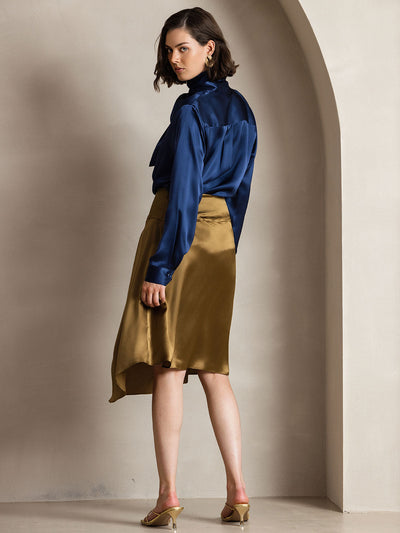 Reyanna™ | Dambasic Blus I 19 Momme Siden Med Knutkrage