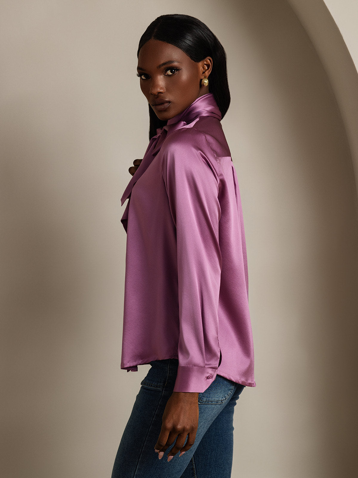 Reyanna™ | Sidenmode Slipskrage Skjorta