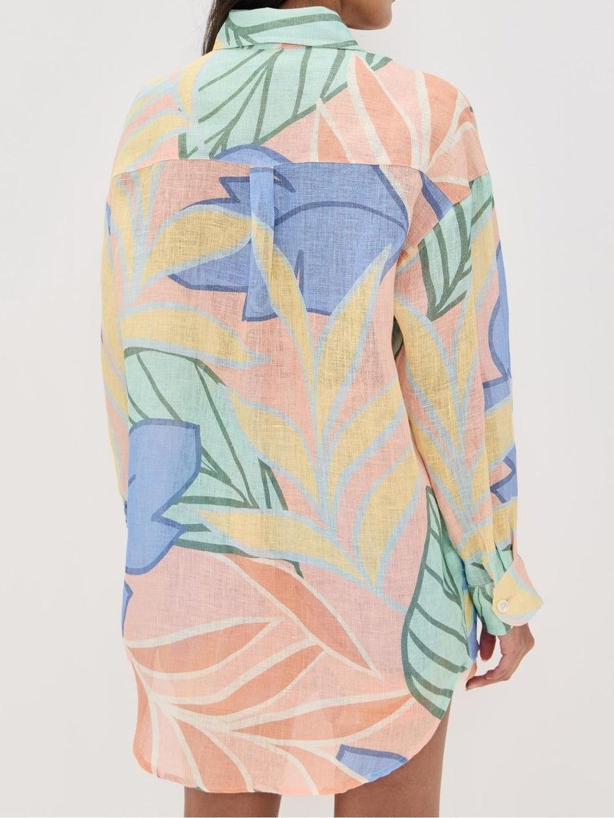 Reyanna™ | Playa Boyfriend Tropical Leaf Printed Short Set
