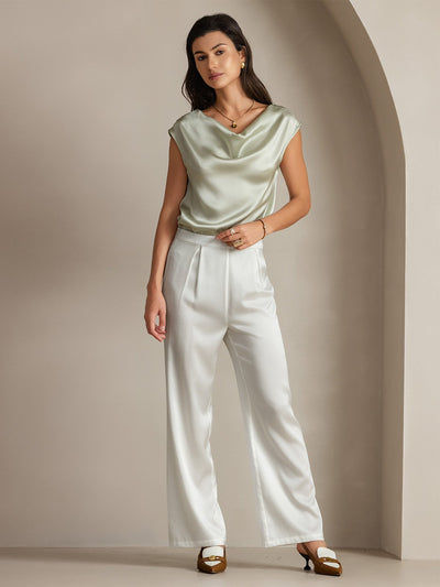 Reyanna™ | Silke Kappärmad Krage Tanktop/Blus