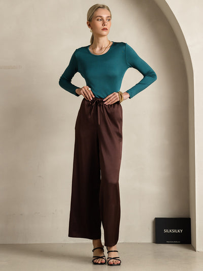 Reyanna™ | Ren Silke Avslappnad Elastisk Midja Byxa