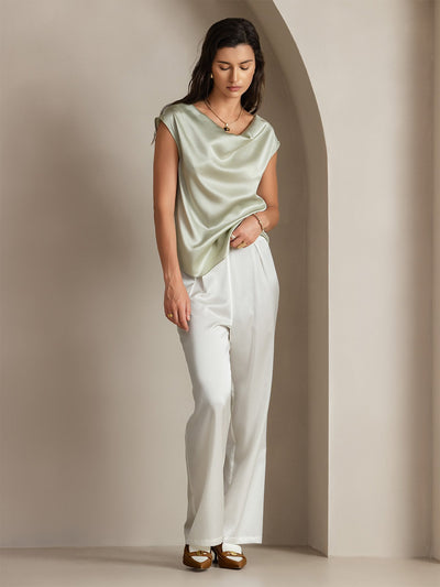 Reyanna™ | Silke Kappärmad Krage Tanktop/Blus