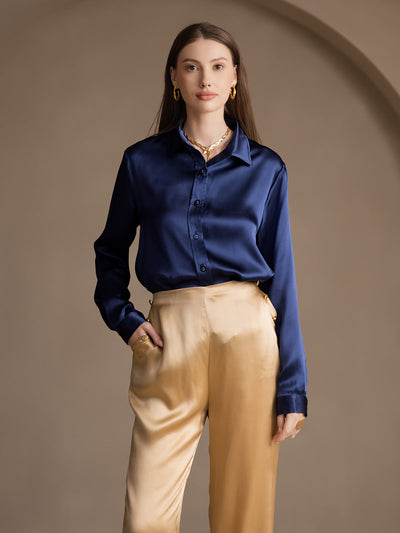 Reyanna™ | Silke Figursydda Knappfickor Kostymbyxor
