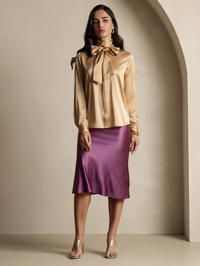 Reyanna™ | Dambasic Blus I 19 Momme Siden Med Knutkrage
