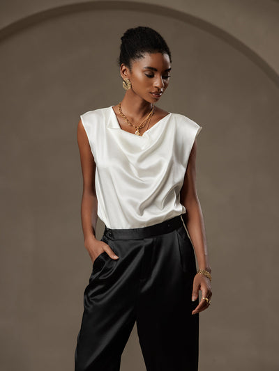 Reyanna™ | Siden modebyxor i carrotmodell