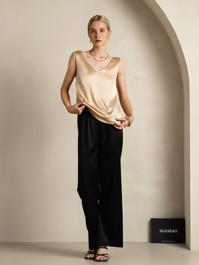 Reyanna™ | Silke V-ringning Tirantes Camiseta Top