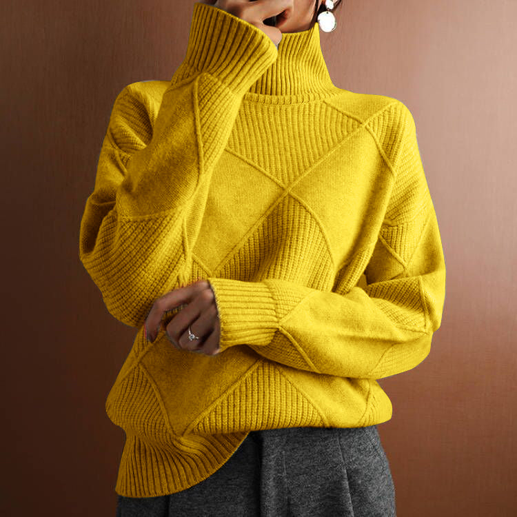 Reyanna™ | Turtleneck loose lozenge long-sleeved winter sweater
