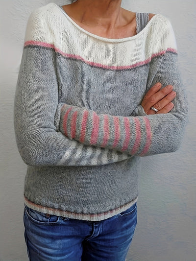 Reyanna |Elly | Elegant cashmere randig tröja