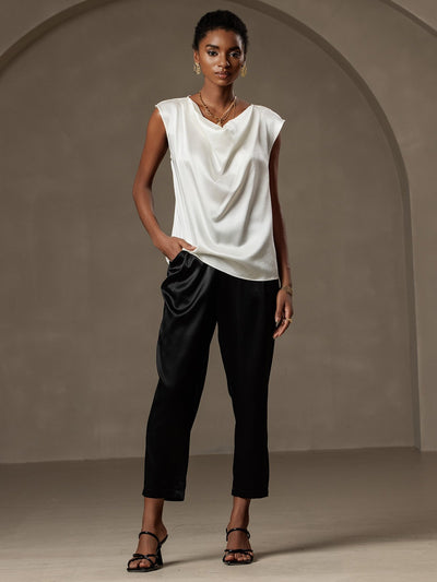 Reyanna™ | Silke Kappärmad Krage Tanktop/Blus