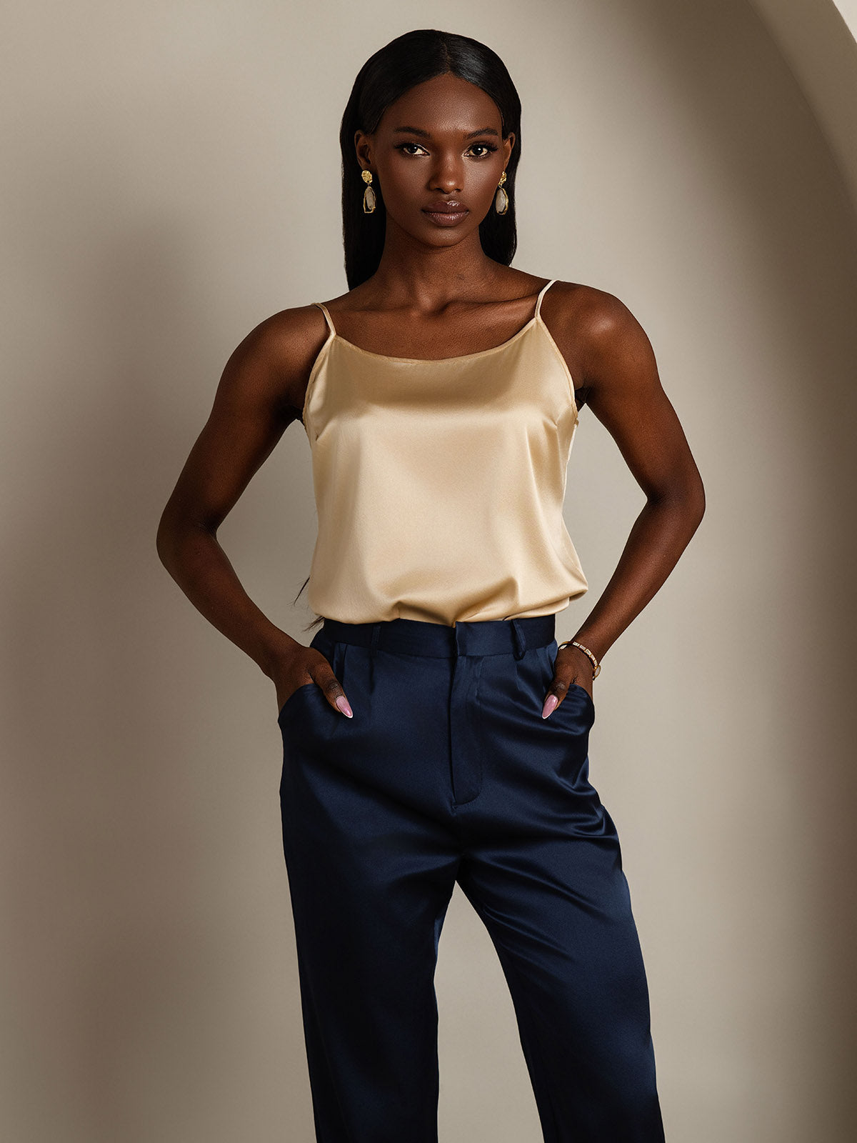 Reyanna™ | Silkes Avslappnad Spaghettiband Camisole-linne