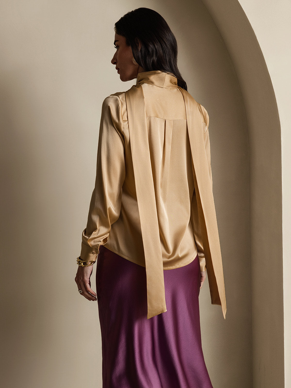 Reyanna™ | Sidenmode Slipskrage Skjorta