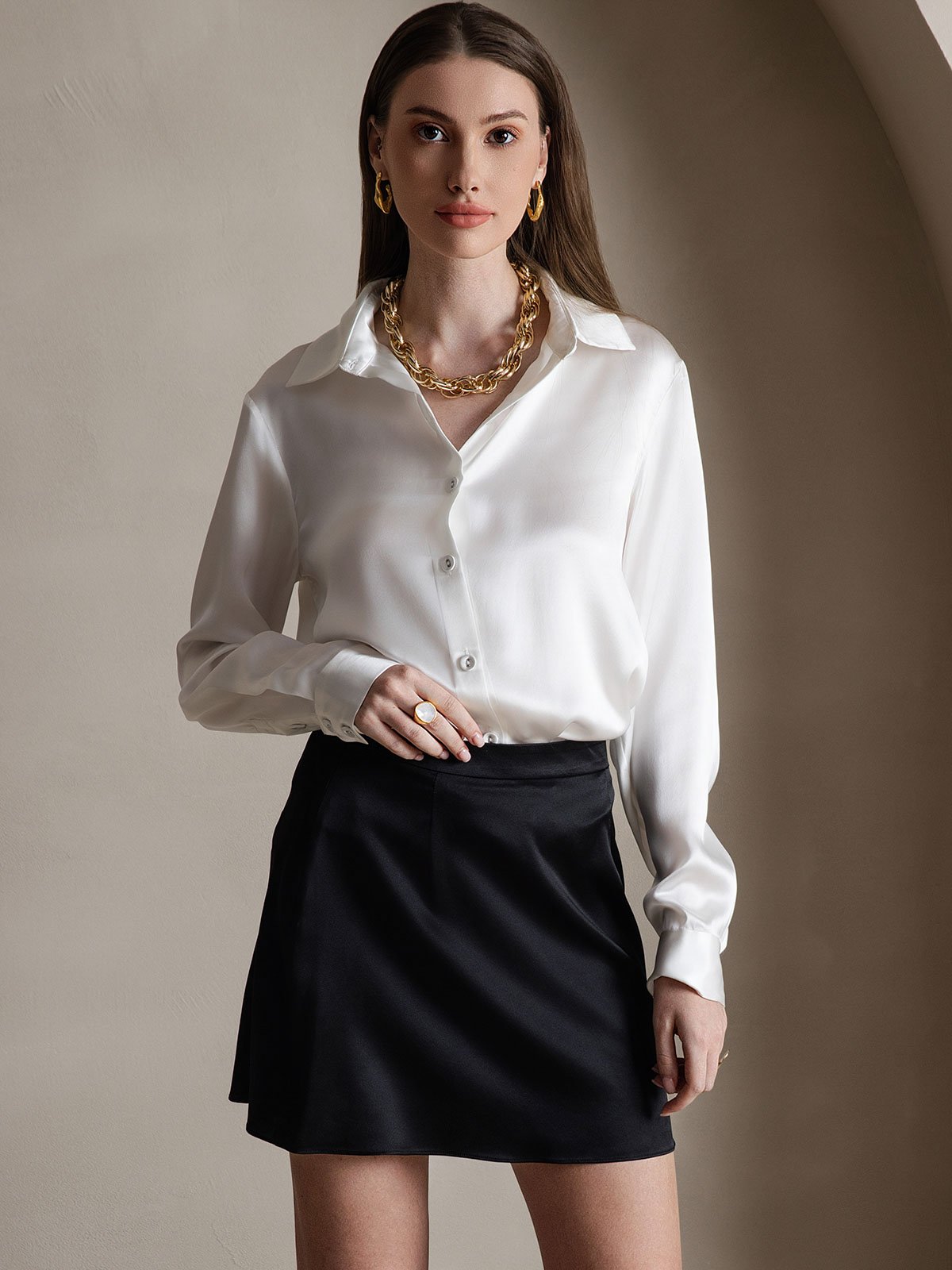 Reyanna™ | Silkesskort Mode Sexig Mini kjol