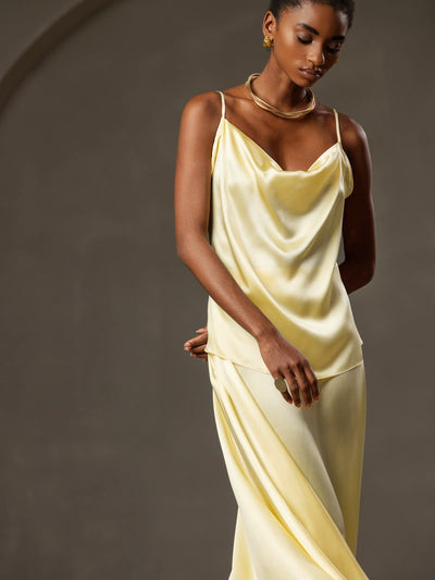 Reyanna™ | Silke Tunna Axelband Draperad Halsringning CamisoleTop